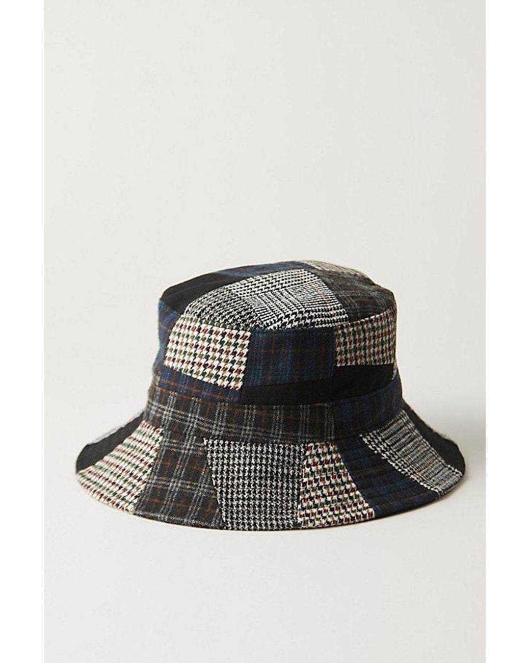 Free People Black Patched Up Bucket Hat