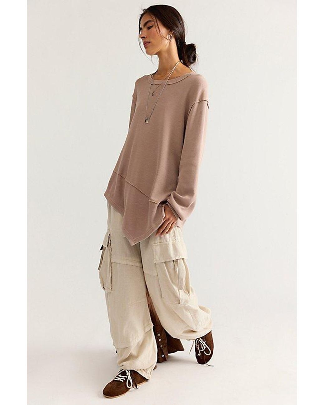 Free People Brown We The Free On Your Side Asymmetric Thermal