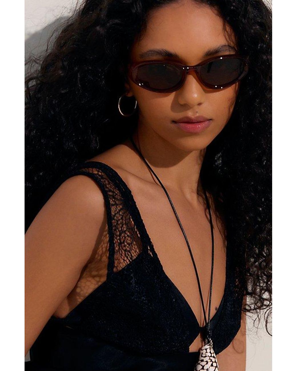 Free People Black Weston Wrap Around Sunglasses