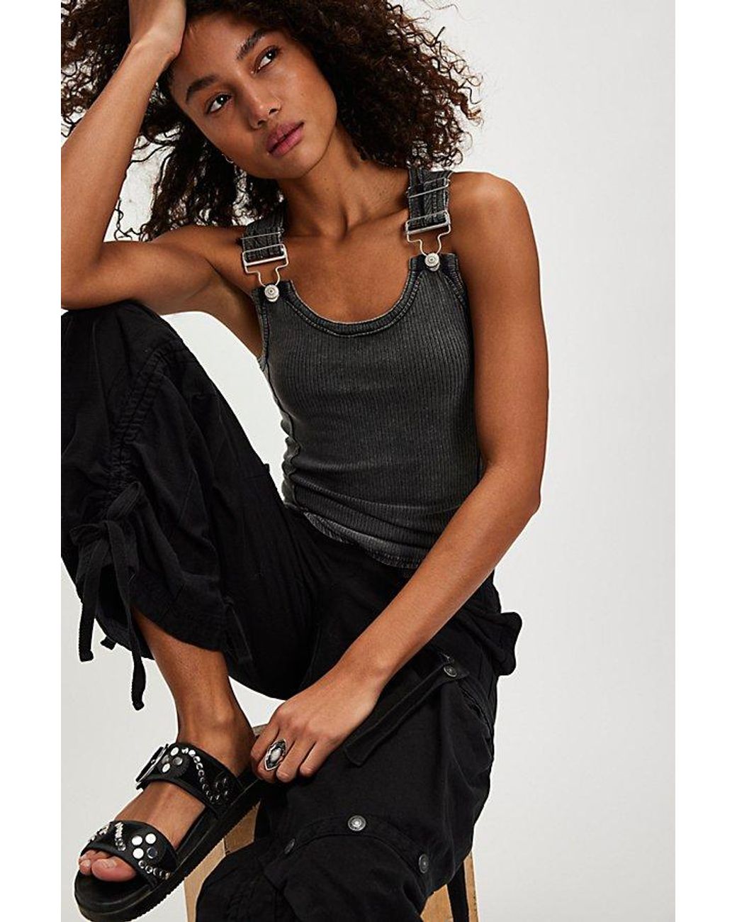Free People Black Jamie Tank Top