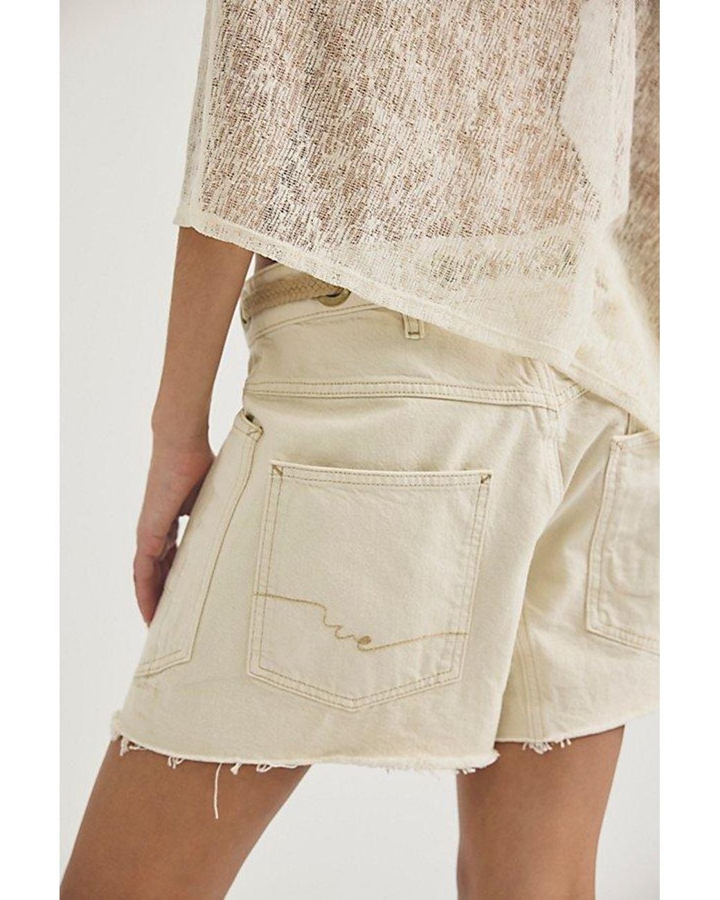 Free People Natural Moxie Barrel Shorts