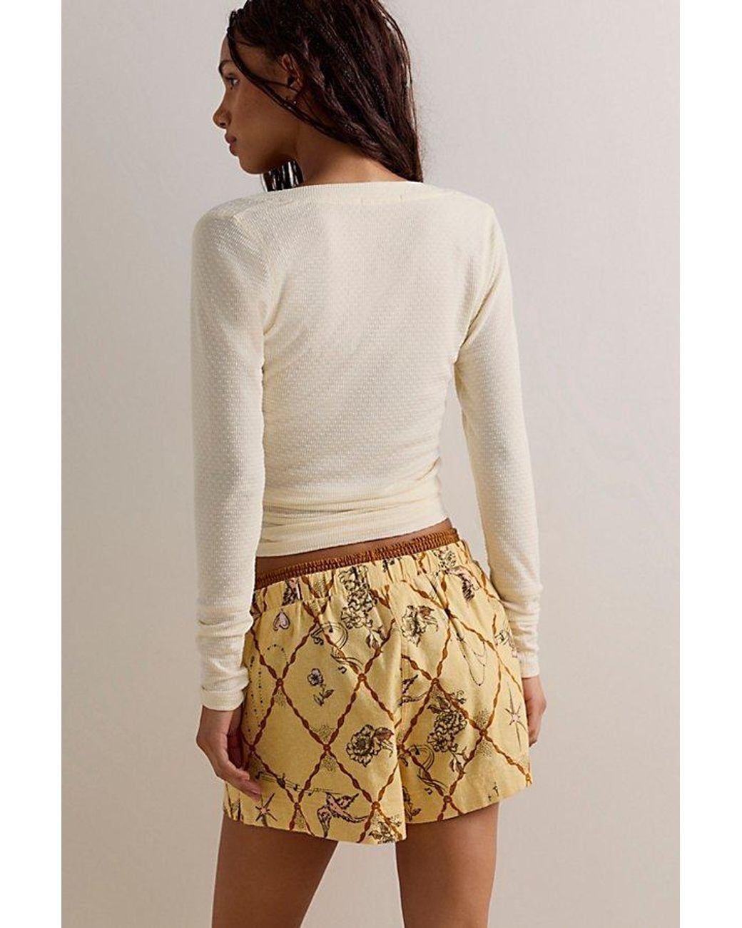 Intimately By Free People Metallic Late Checkout Flannel Boxers