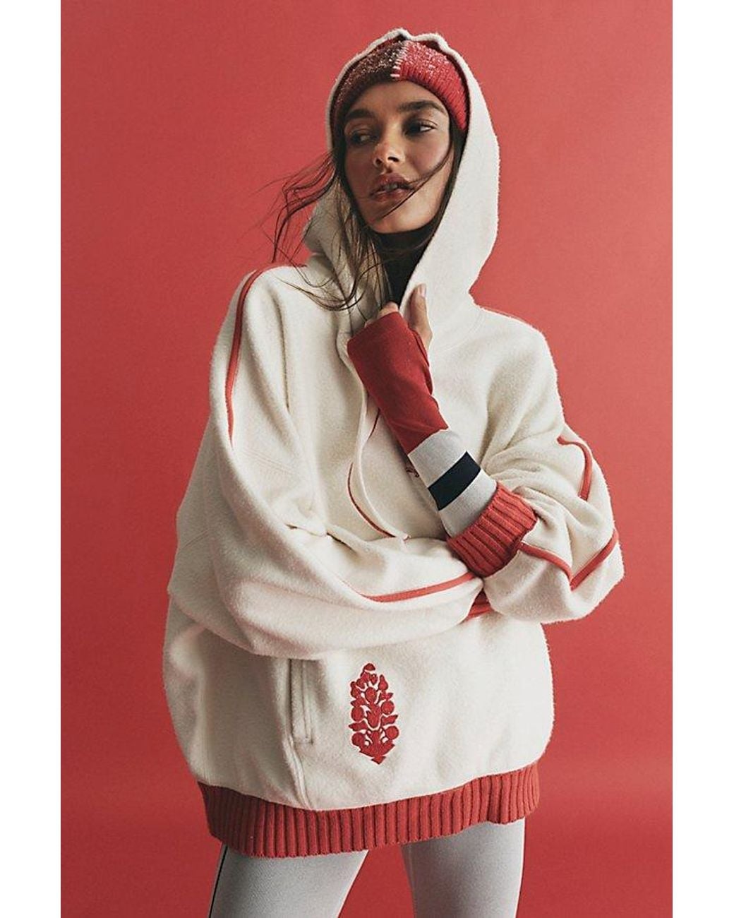 Fp Movement Red Reset Fleece Hoodie