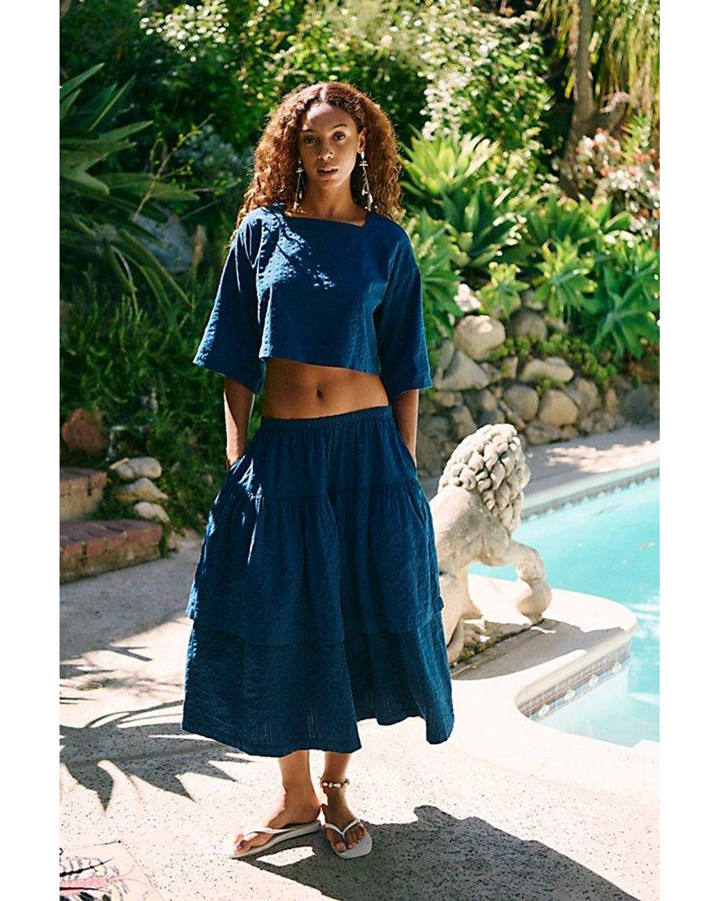 Free People Green Asymmetrical Hem Skirt Size Small/Medium