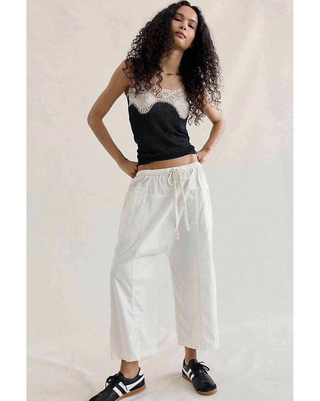 Free People Multicolor Need You Now Solid Cotton-Poplin Harem Pants