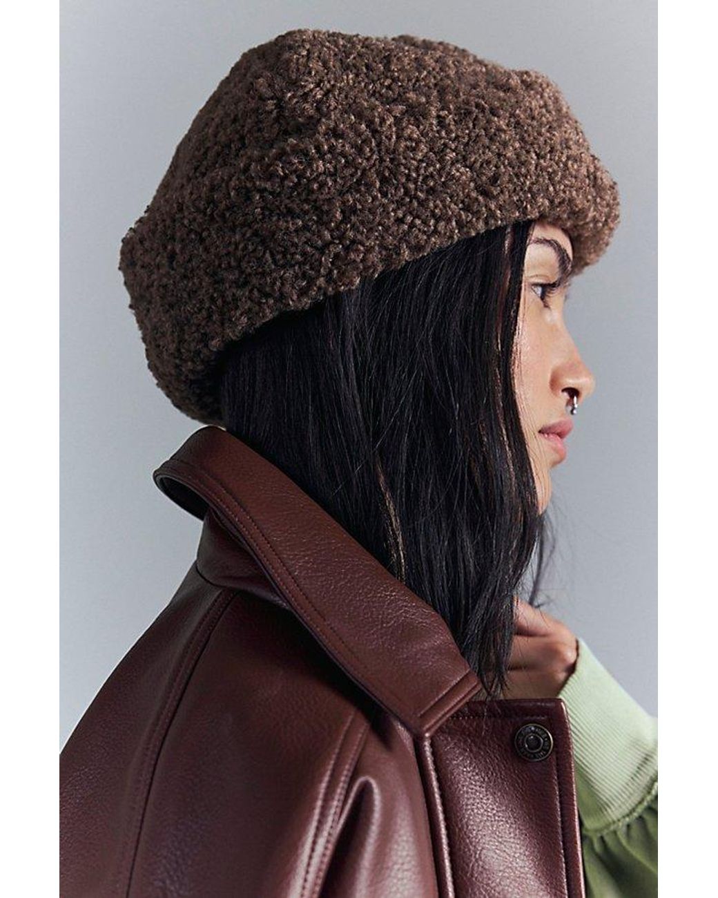 ISO Free People Sherpa Fisherman’s hat Free People Sherpa Fisherman Cap - Charcoal | Editorialist main image 4