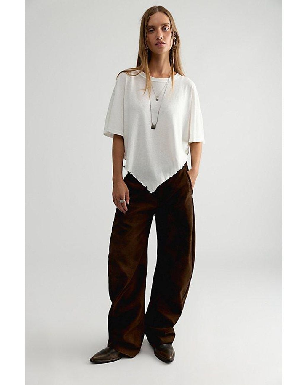 Free People White Rosalie Solid Tee