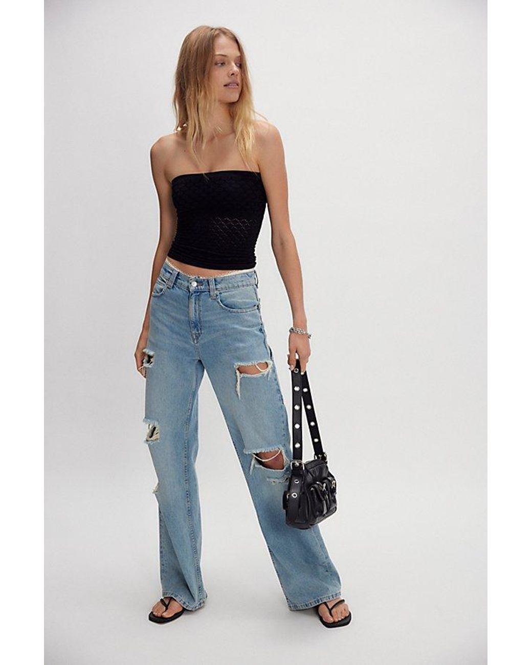 Intimately By Free People Black Honey Textured Tube Top By