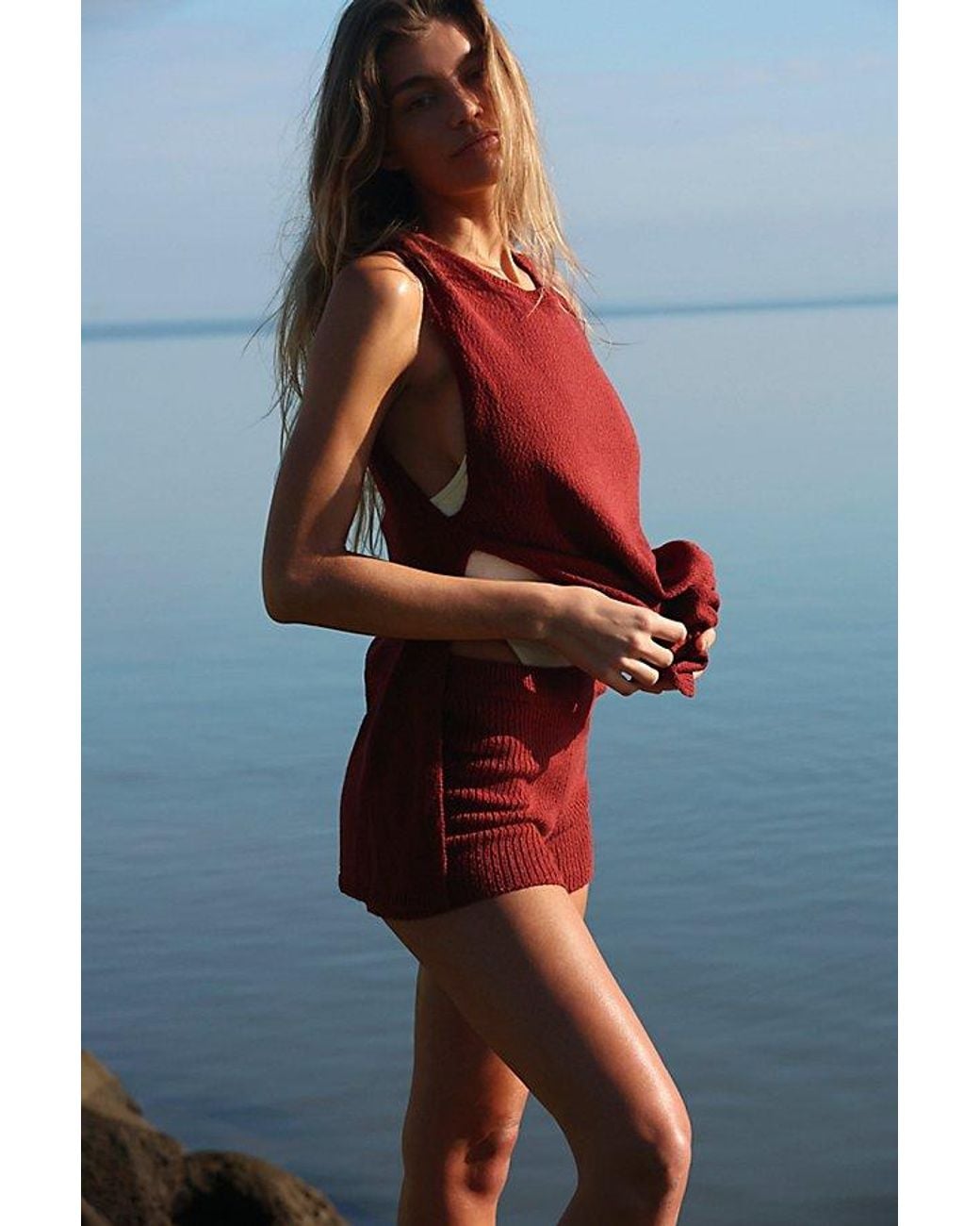 Free People Blue Miranda Sweater Set