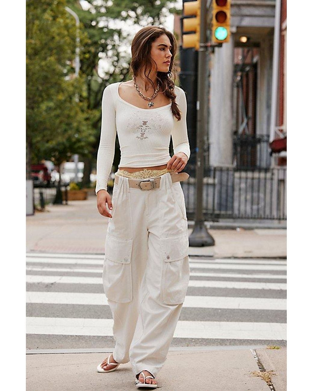 Intimately By Free People White Dynamic Duo Long Sleeve By