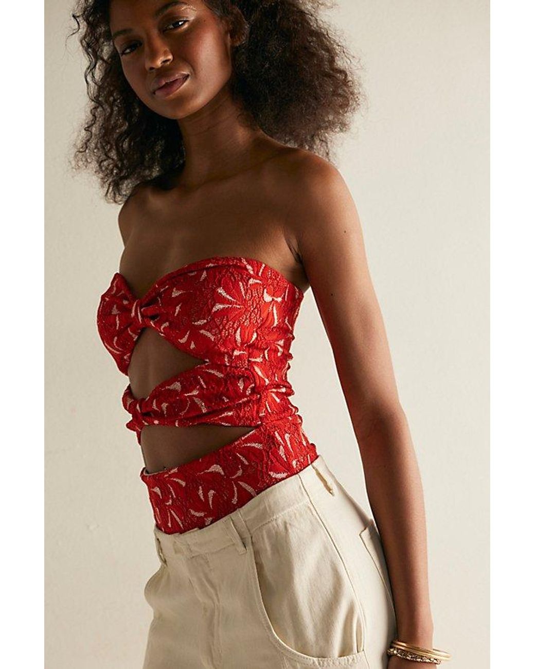 Nightcap Red Bowtie Lace Bodysuit