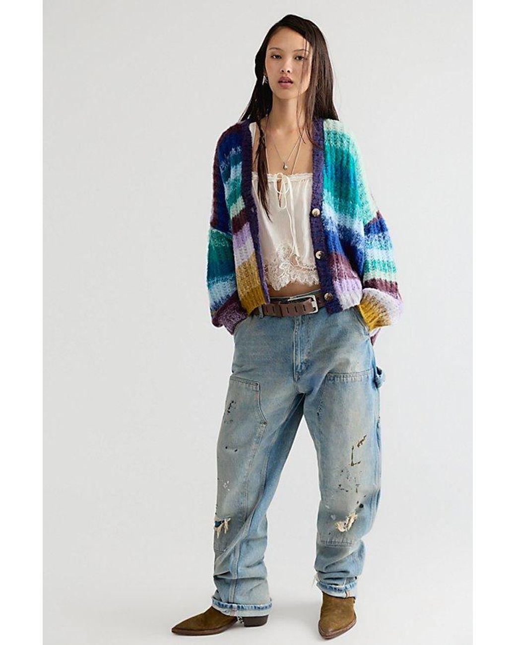 Free People Blue Dawn Knit Cardi
