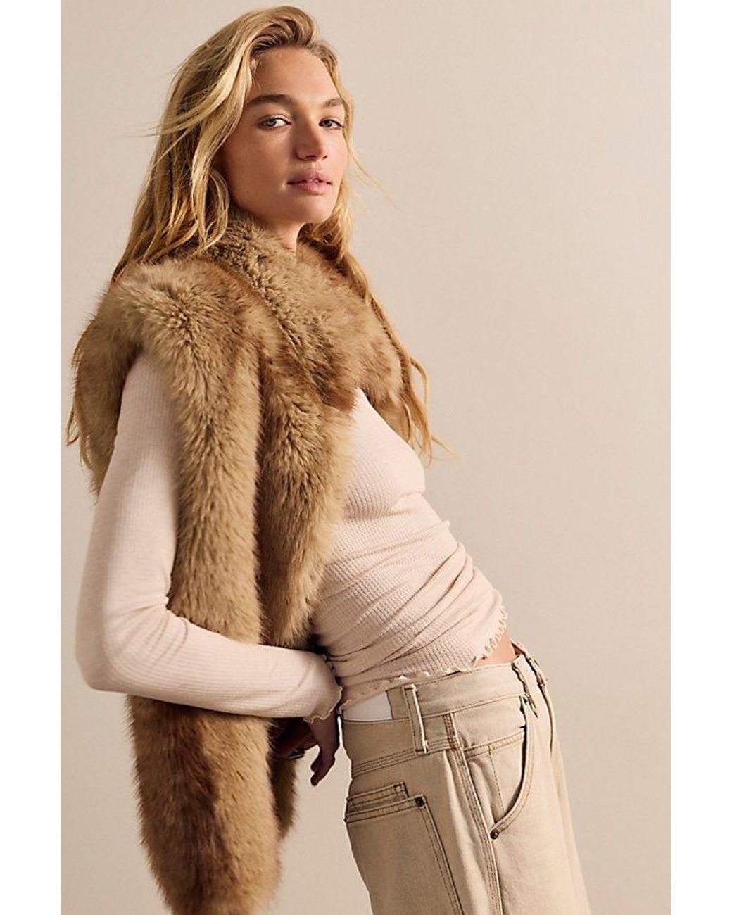 Intimately By Free People Natural Base Layer Thermal Scoop Neck Long Sleeve By