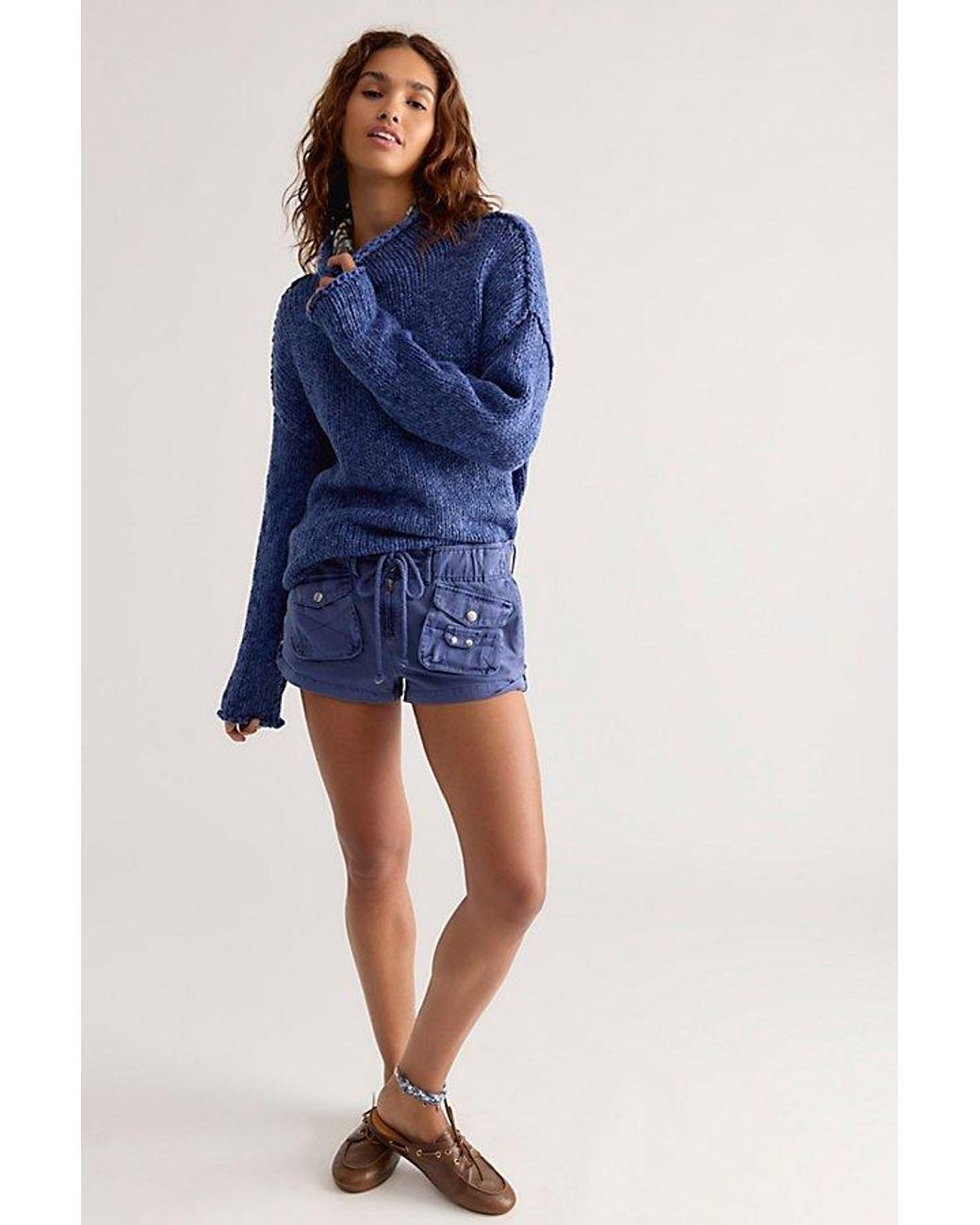 Free People Blue Opal Rollneck Knit Tunic