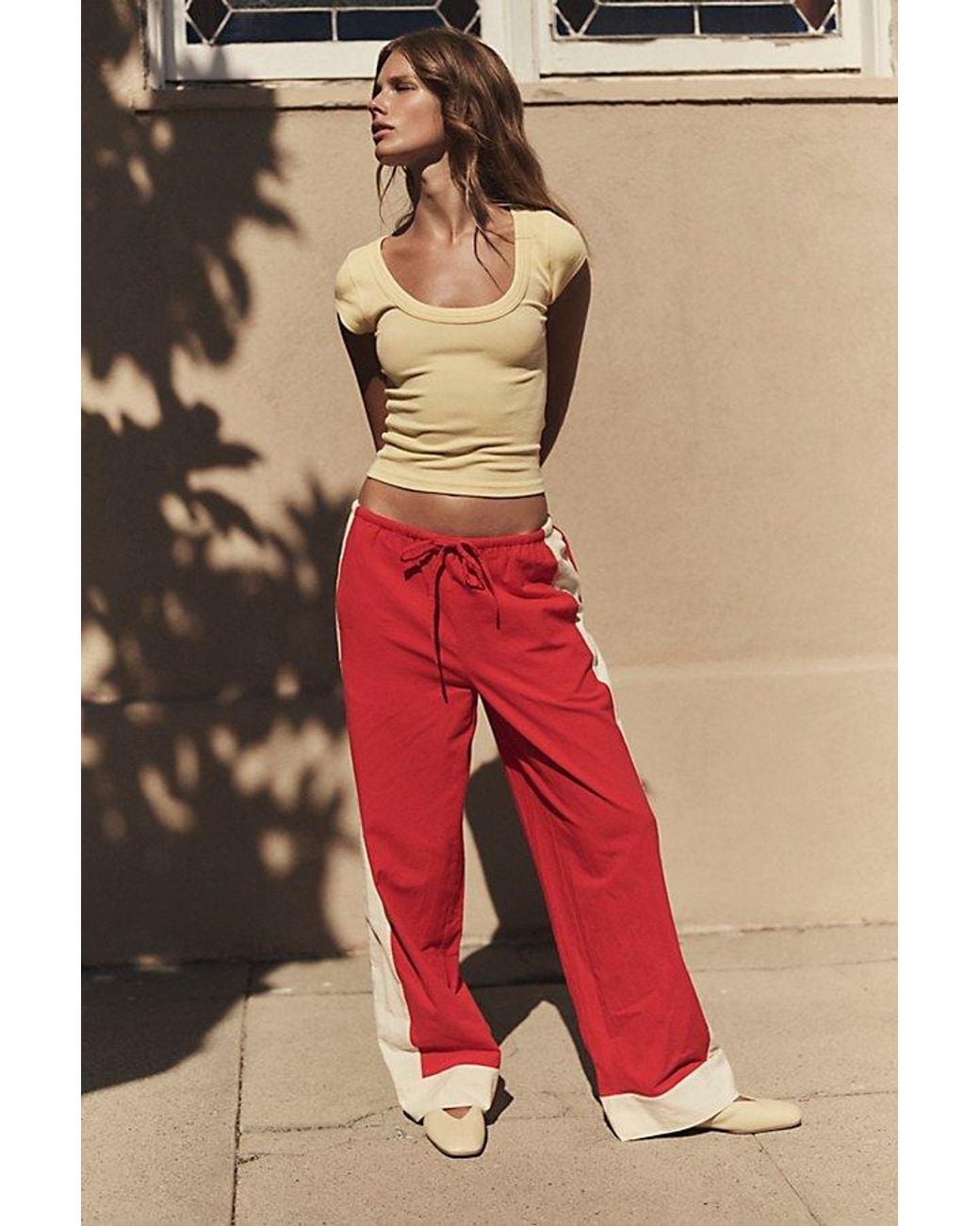 free-est Red Walk My Way Pants By