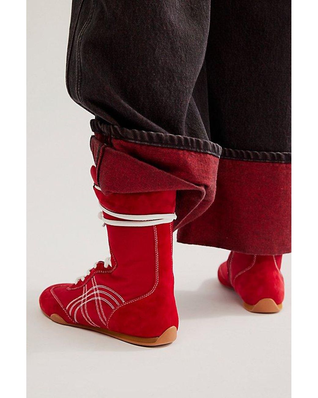 Jeffrey Campbell In The Ring Boxing Boots in Red Lyst
