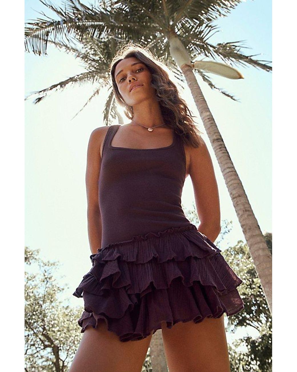 free-est Purple Beach Babe Romper By