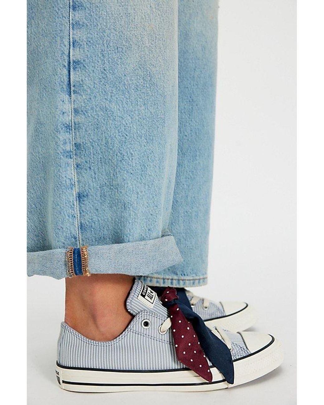 Converse Chuck Taylor All Star Ribbon Low-Top Sneakers in Blue | Lyst