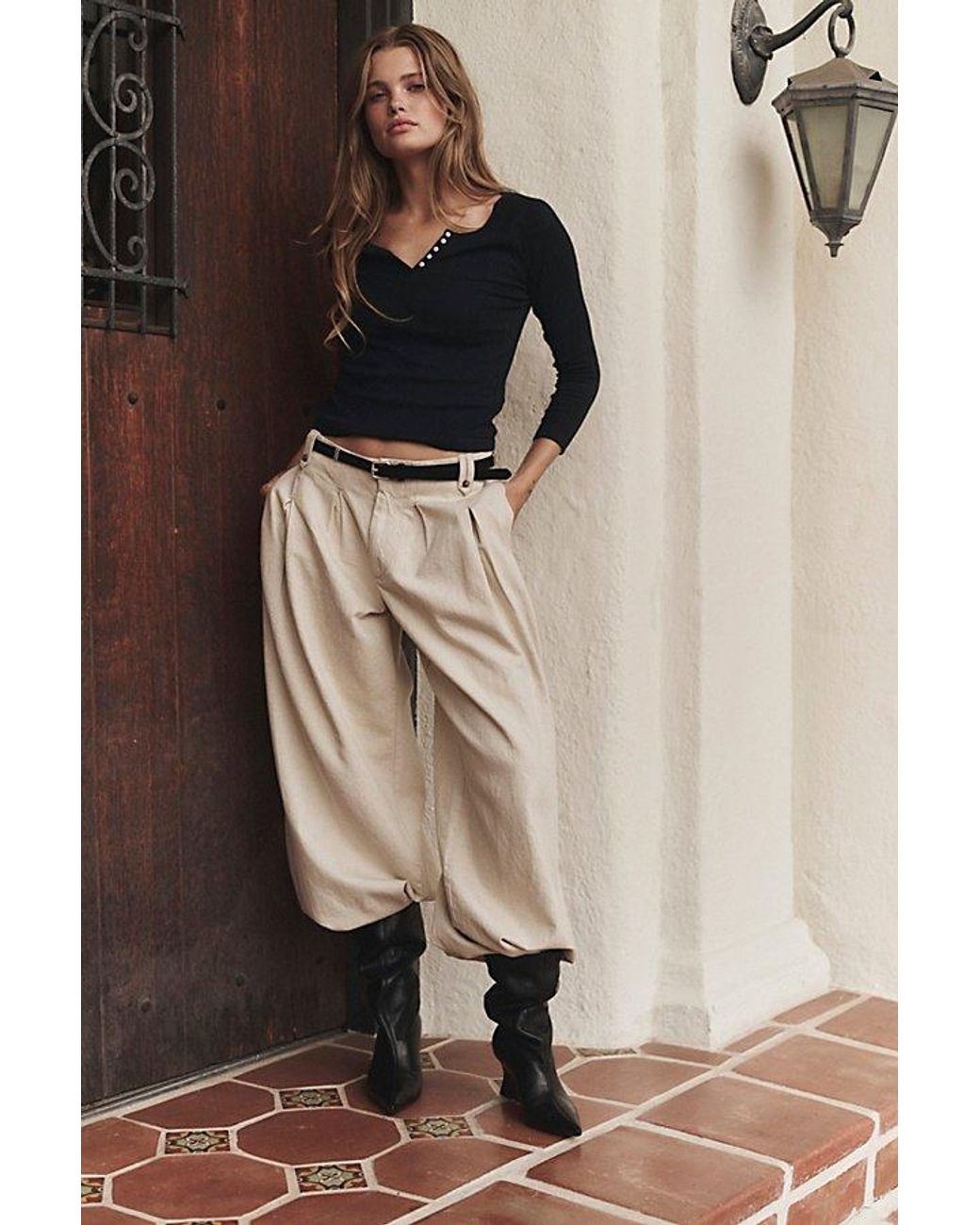 Intimately By Free People Blue End Game Pointelle Baby Henley By