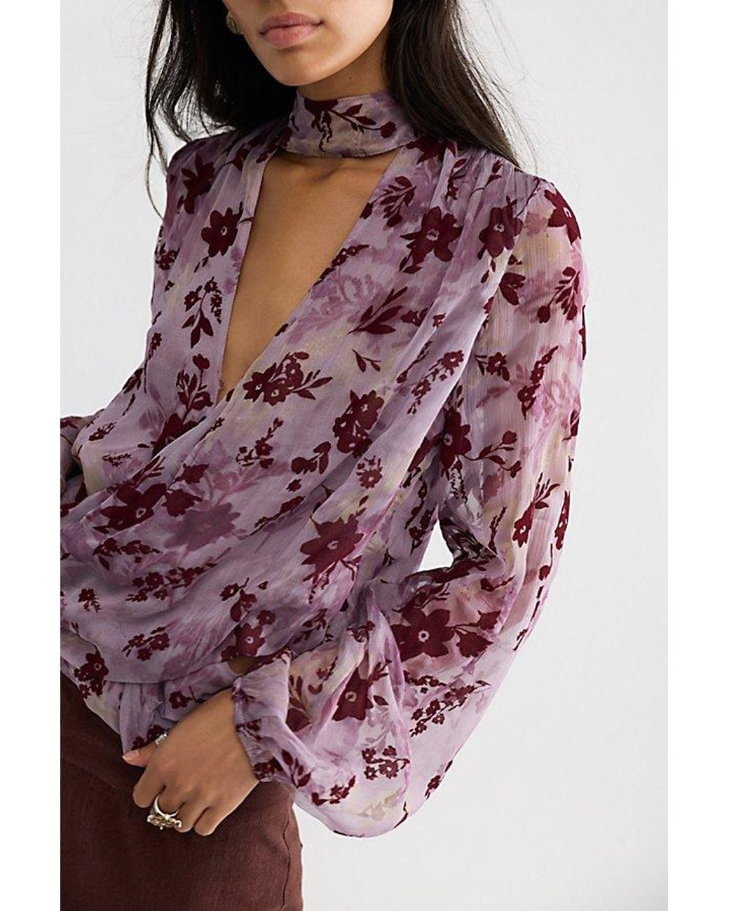 Free People Purple Miller Blouse