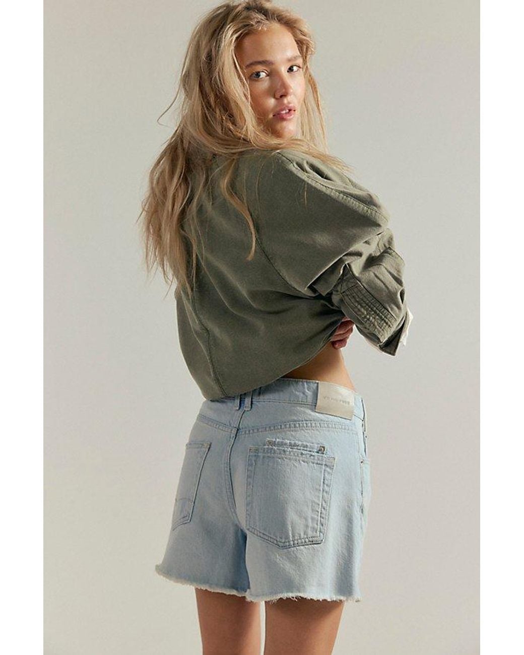 Free People Green Tippi Denim Shorts