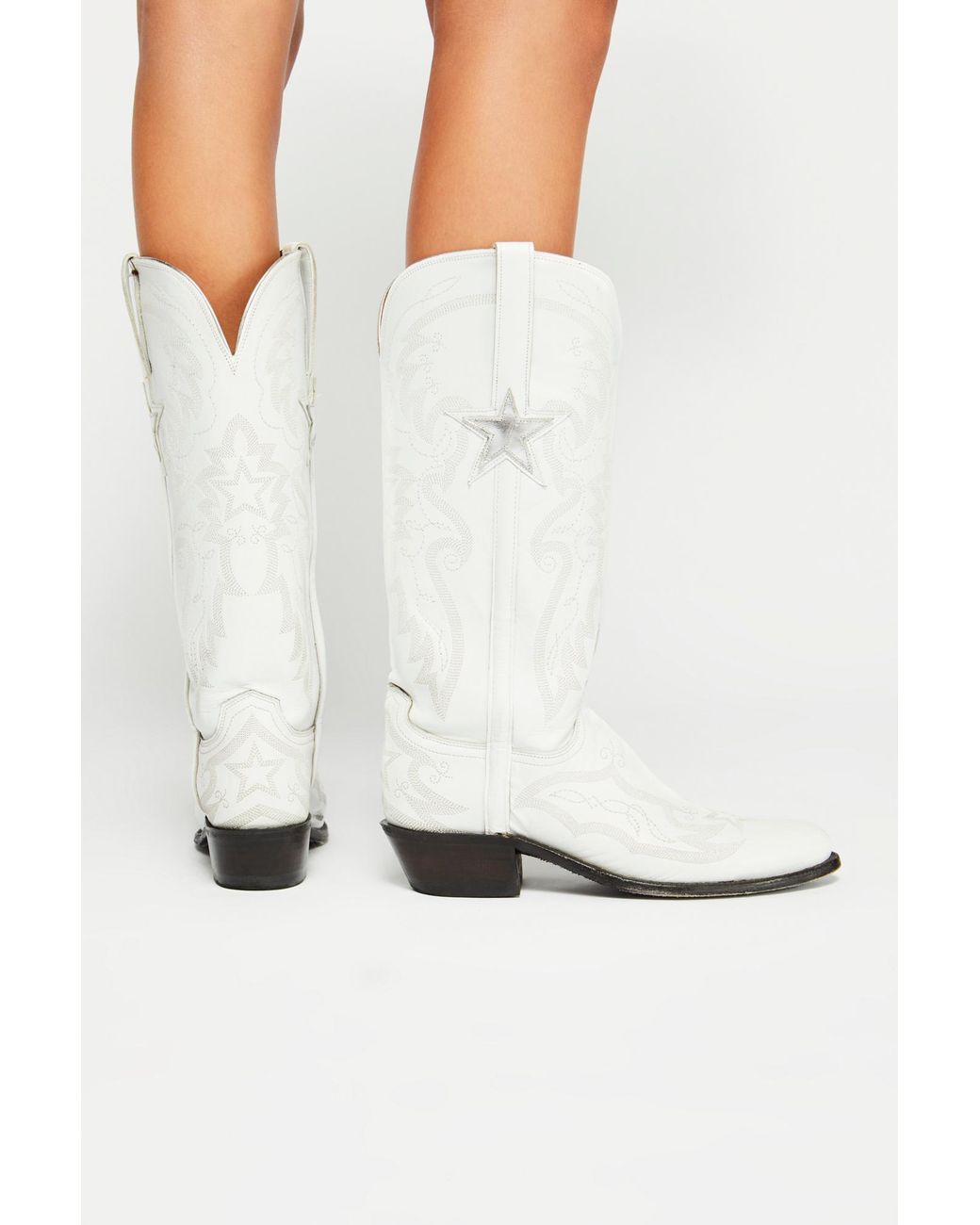 Free People High Noon Western Boot By Lucchese in White Lyst