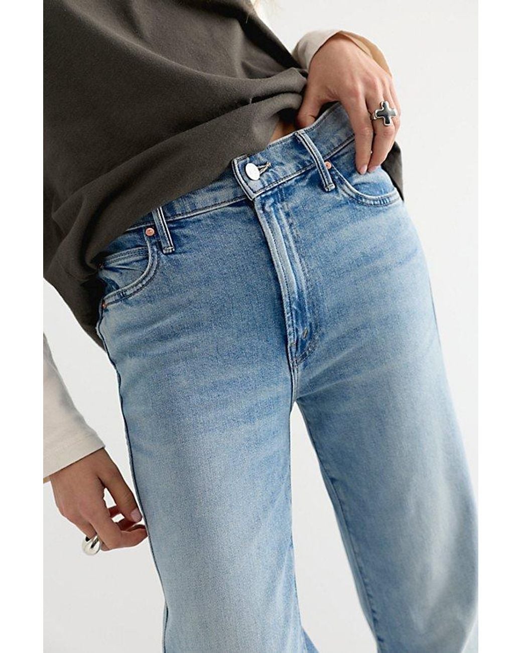 Mother Blue The Kick It Double Sneak Jeans