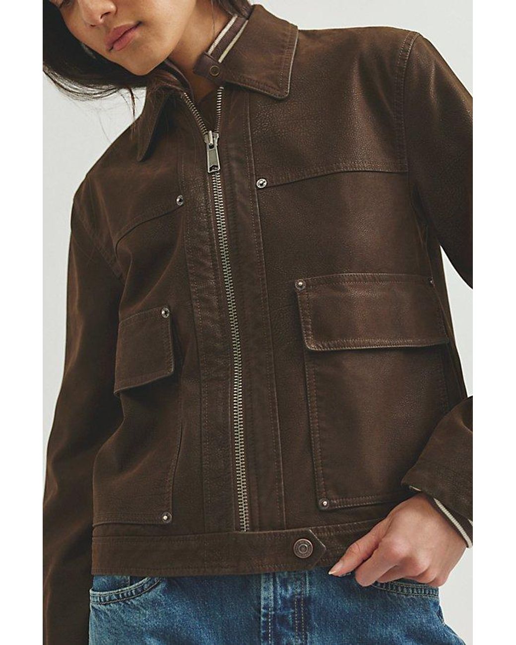 Free People Multicolor Blair Vegan Leather Jacket