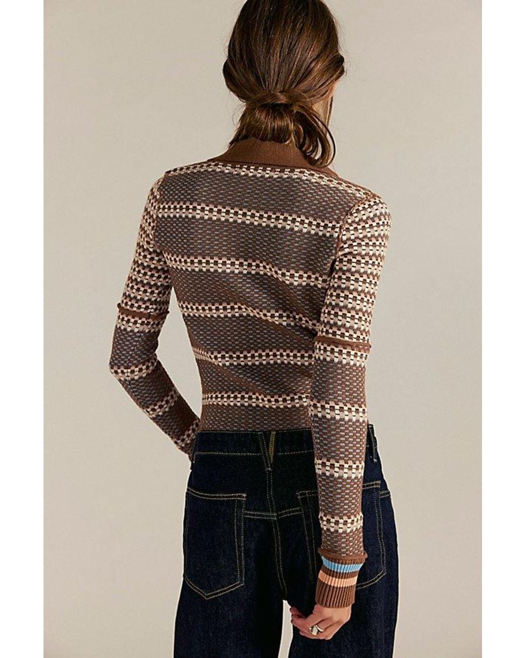 Free People Multicolor Level Up Polo