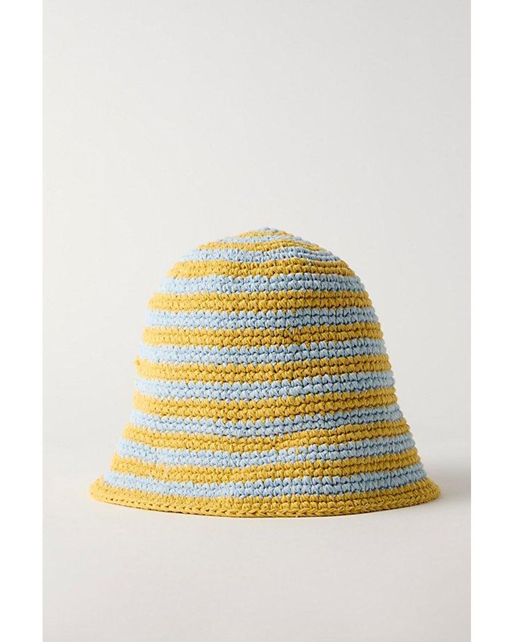 Free People White Striped Crochet Sailor Hat