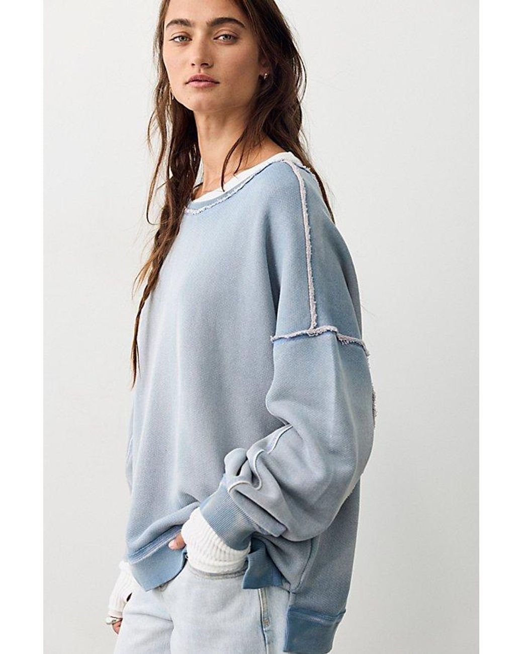 Free People Gray Faded Memory Long Sleeve Pullover