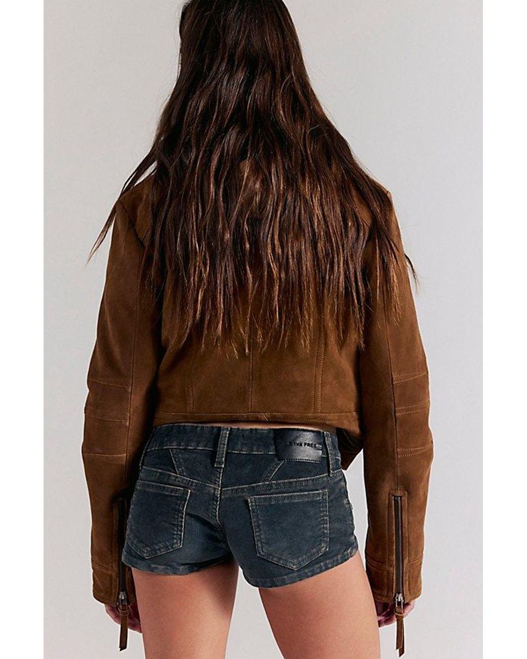 Free People Brown Midas Cord Micro Shorts