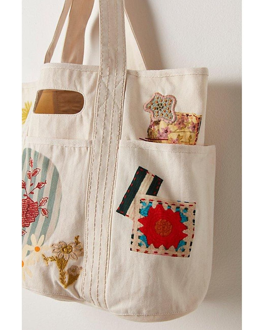 Free People Natural Patch Printed Caravan Tote
