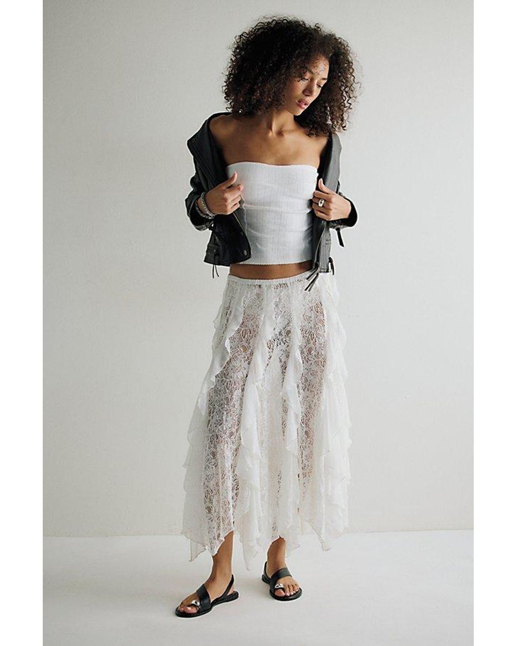 Intimately By Free People Green Candy Calling Maxi Slip Skirt By