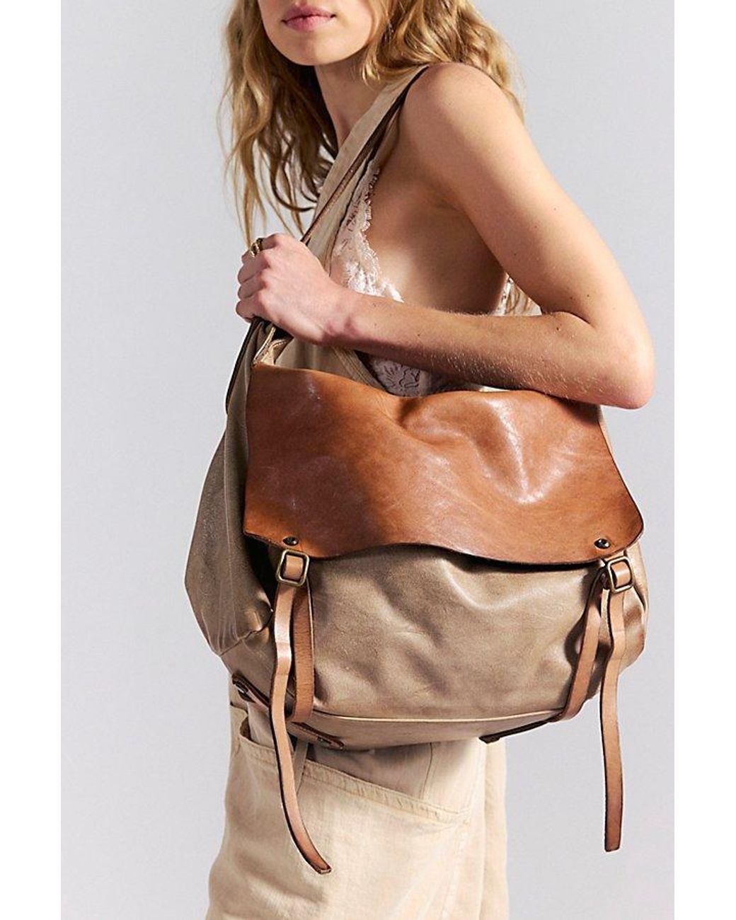 Free People Brown Benton Messenger Bag