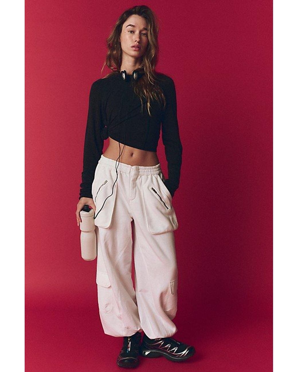 Fp Movement Gray Buckle Down Cargo Pants