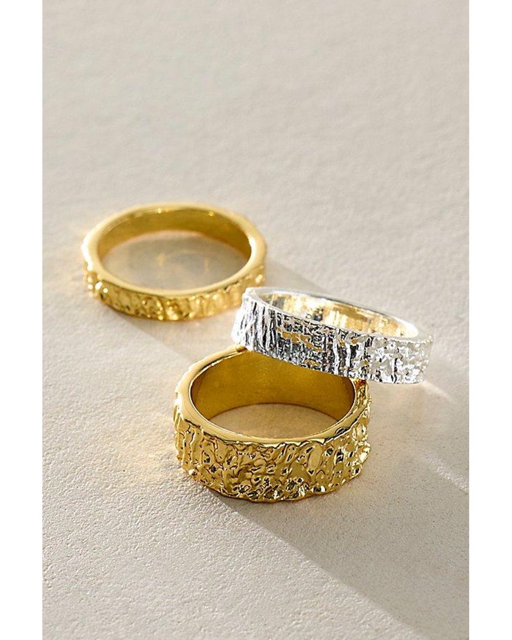 Free People Multicolor Lumen Wide Stack Ring Set