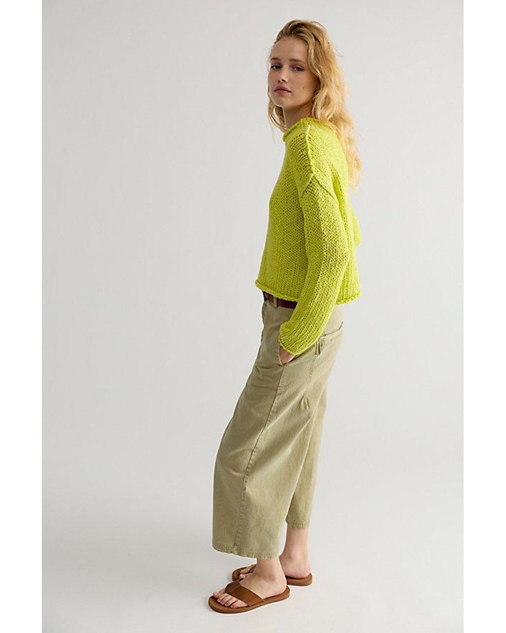 Free People Yellow Opal Rollneck Knit Sweater