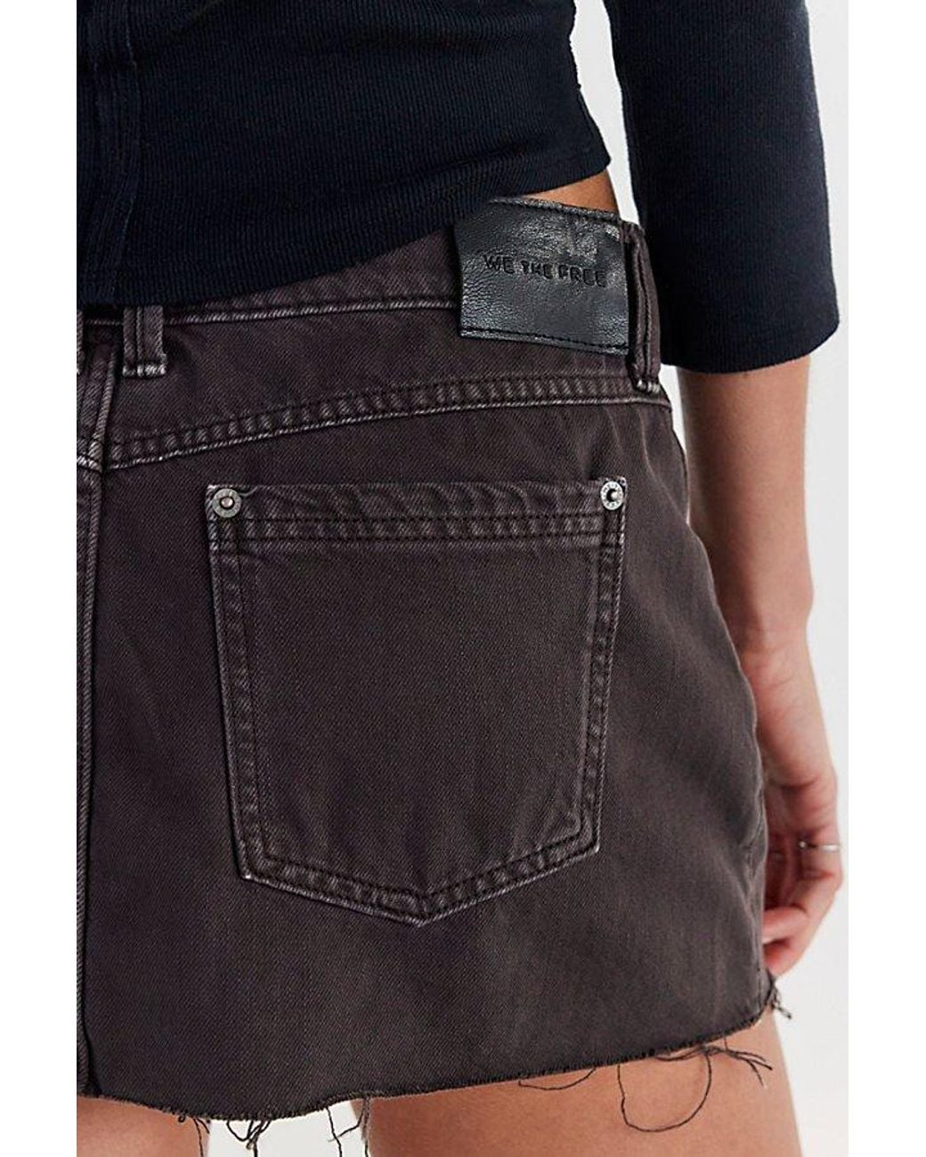 Free People Blue Lainey Low-Rise Mini Skirt