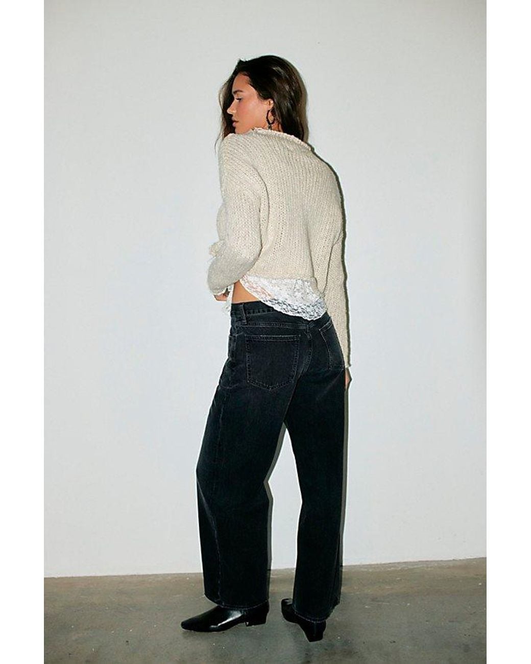 Agolde White Low-Rise Baggy Jeans