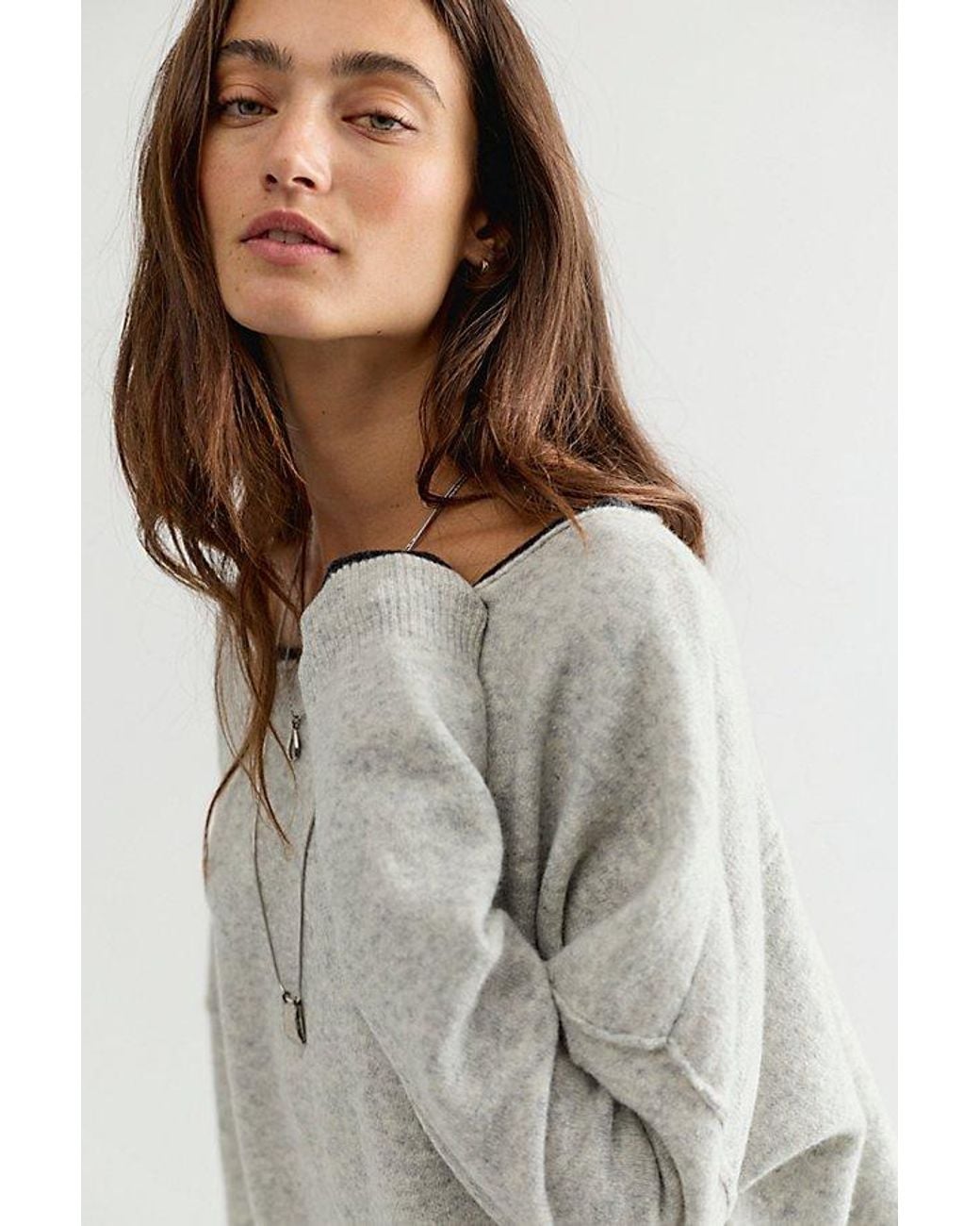Free People Gray See Me Softspun Pullover
