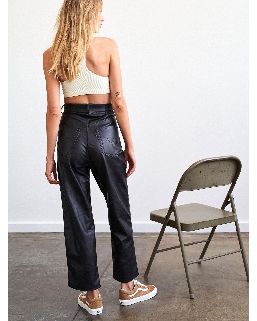 Levi's Leather Pants Faux Leather Ribcage Straight Levi's