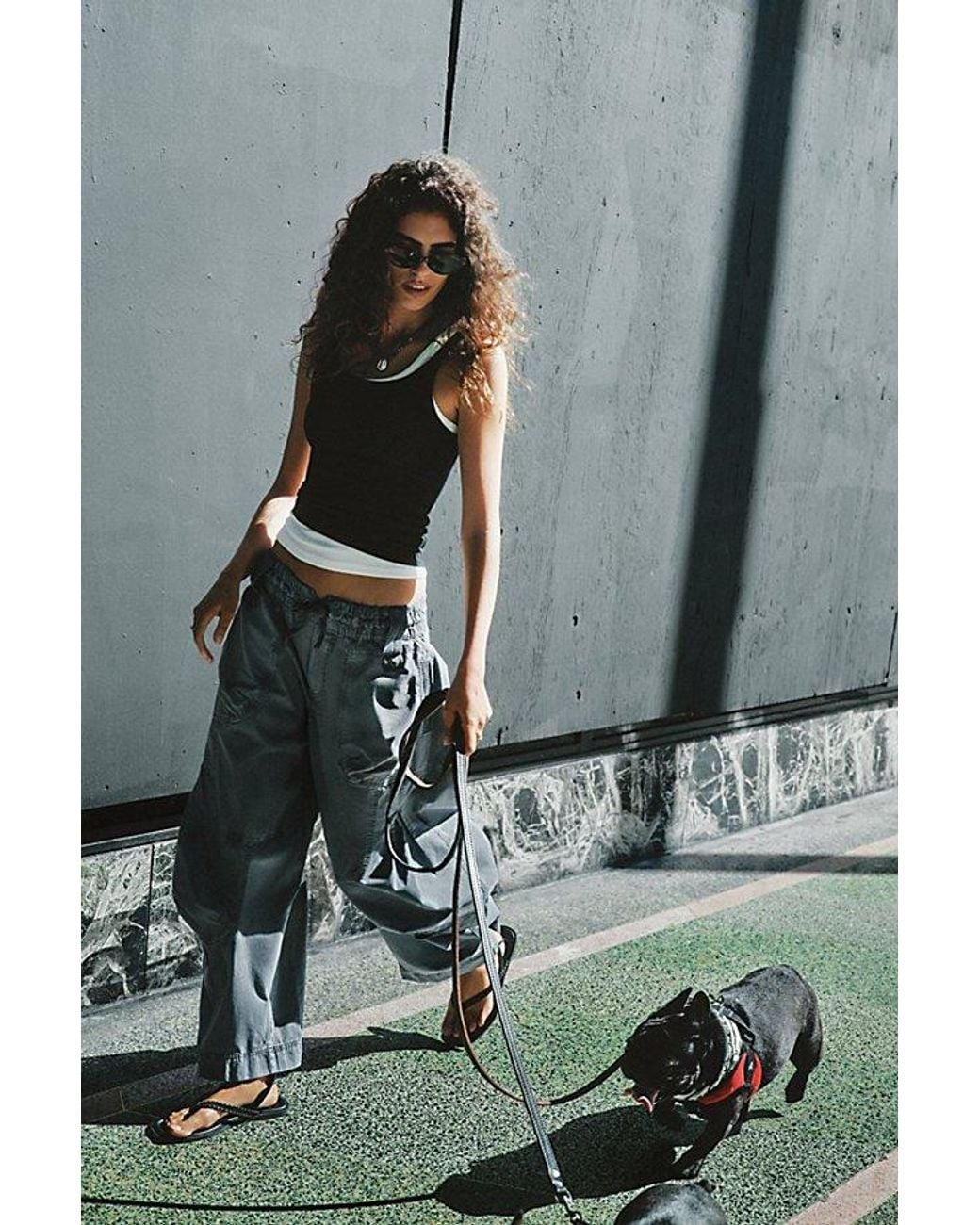 Free People Black Onset Pull-On Cargo Pants