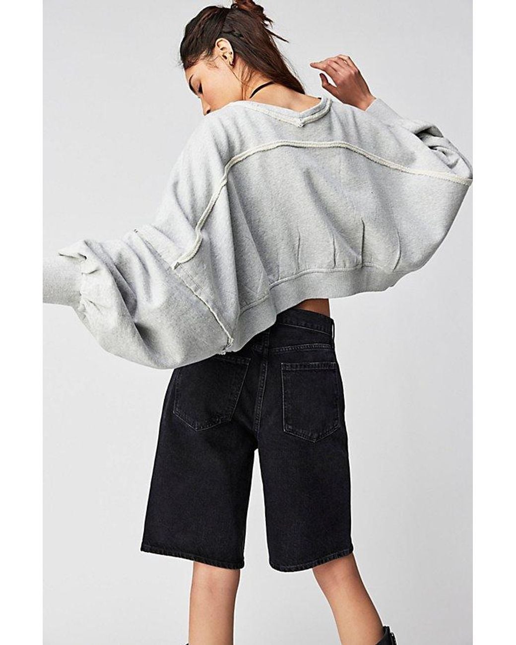 Free People Gray Shrug It Off Sweatshirt