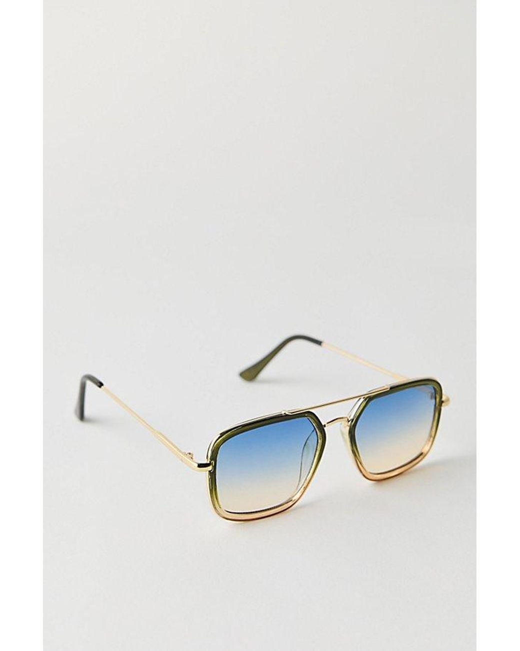 Free People Black Luna Classic Tinted Aviator Sunglasses