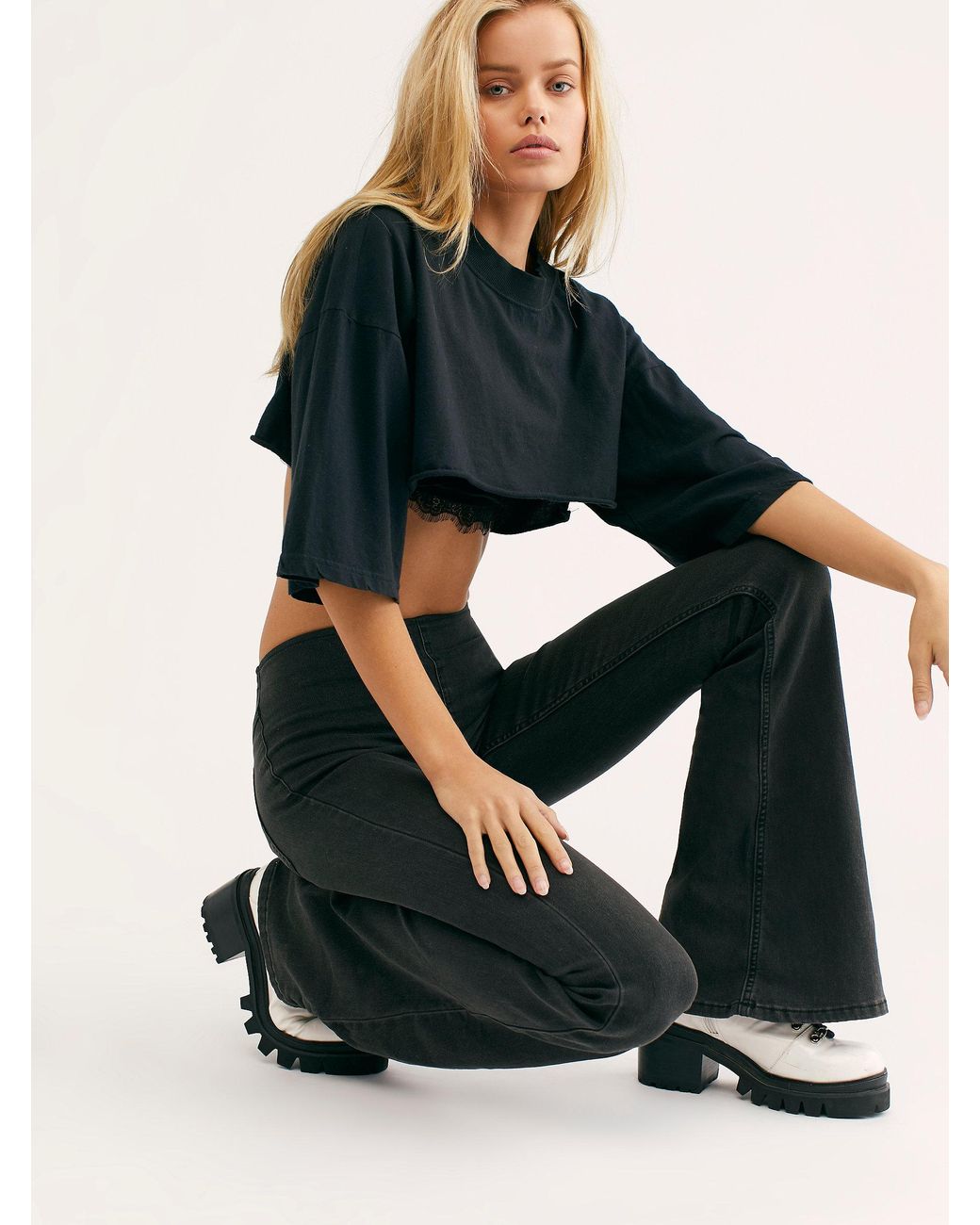 Denim Penny Pull-on Flare Jeans 