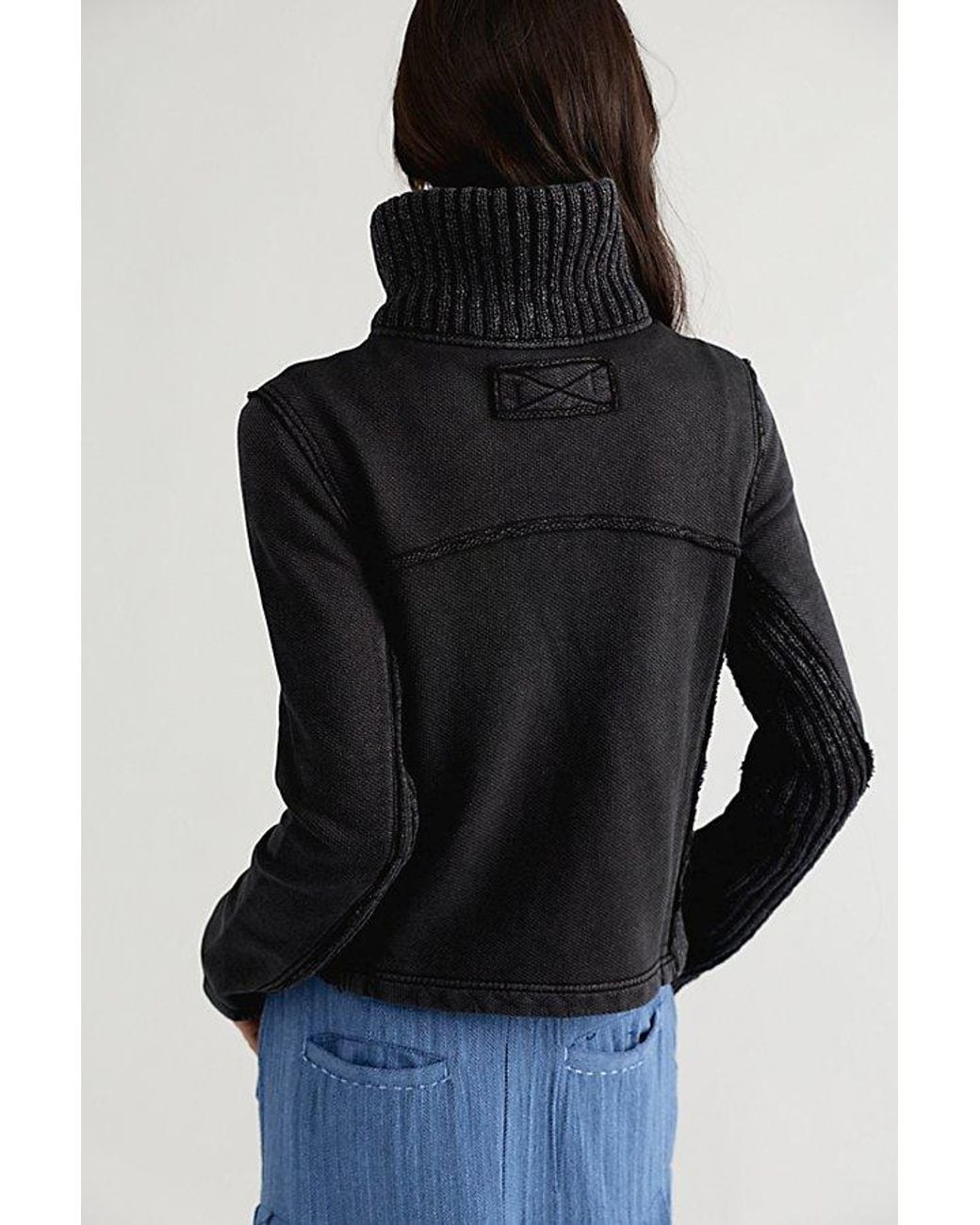 Free People Black We The Free My Inn Zip-Up