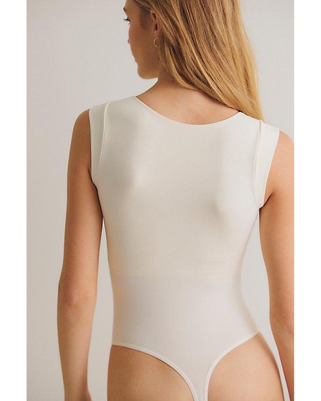 Intimately By Free People White Clean Lines Boat Neck Bodysuit