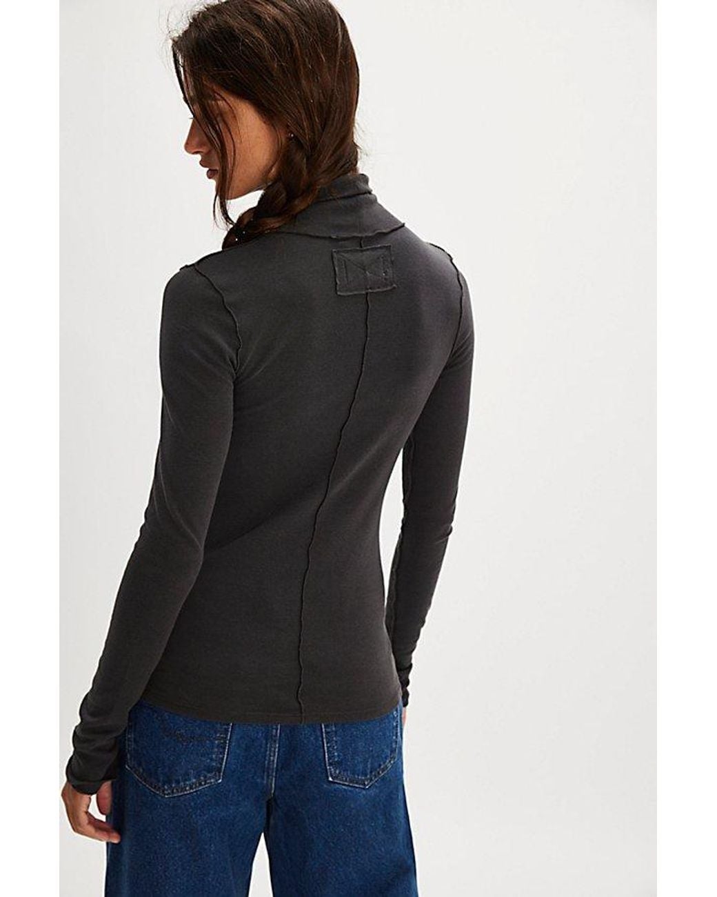 Free People Black Good Good Turtleneck Top