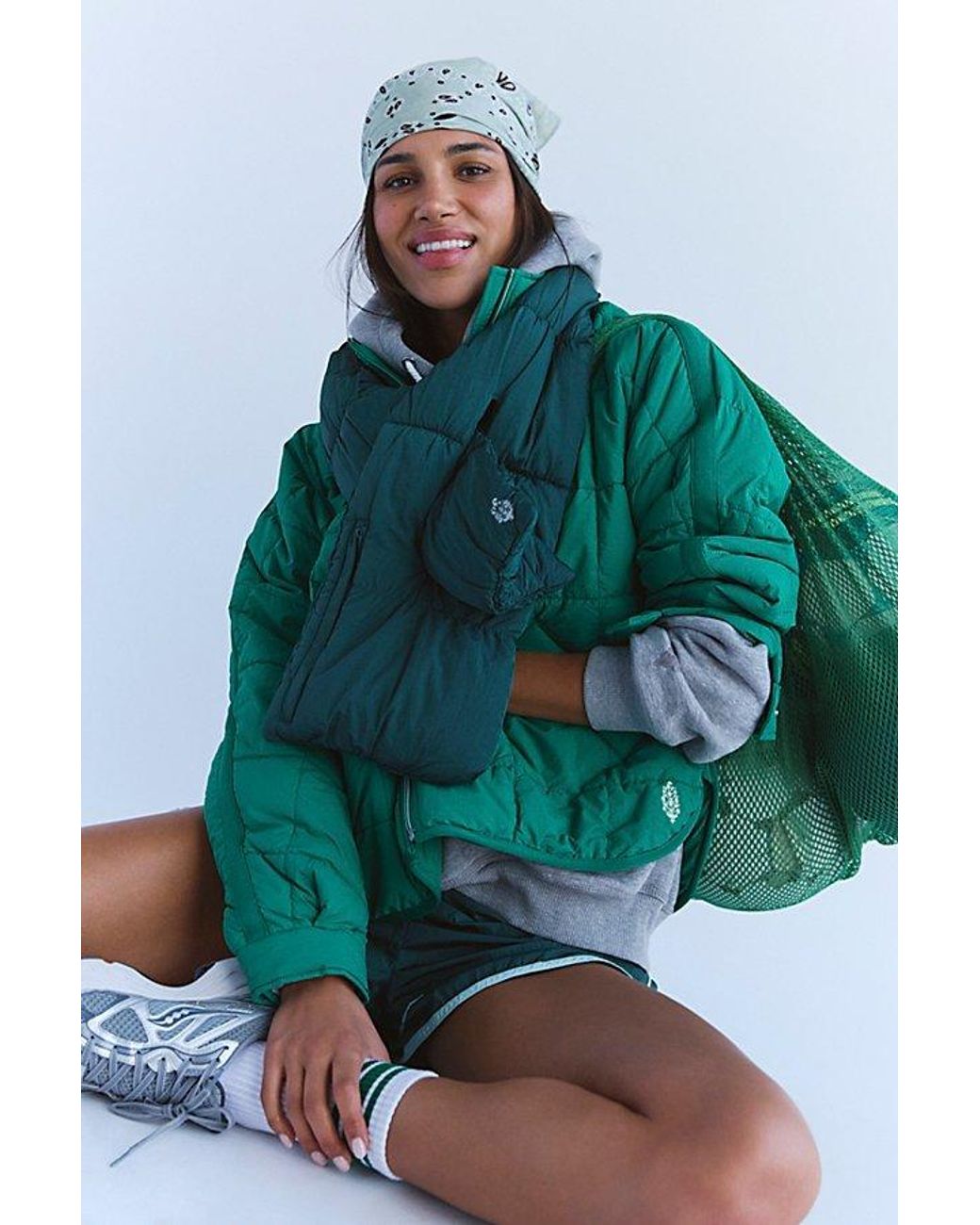 Fp Movement Green Pixie Packable Puffer Scarf